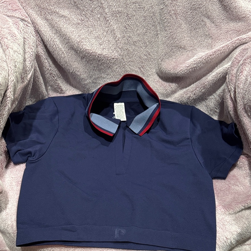 PINK Victoria's Secret Blue Polo with Red Accents